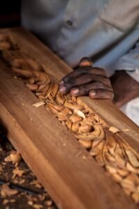 Home close up man carving wood